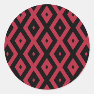 Adesivo Padrão de diamante vermelho e preto