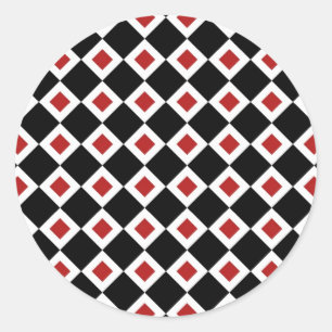 Adesivo Padrão de Diamante Vermelho, Preto, Branco