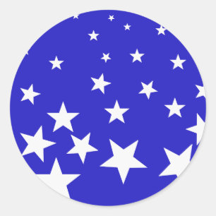 Adesivo Padrão de estrela branca sobre fundo azul
