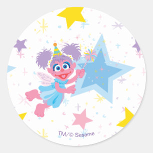 Adesivo Padrão de Estrela de Festa da Abby Cadabby