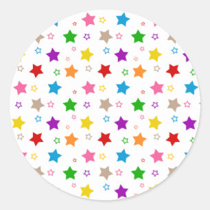 Adesivo Padrão de Estrelas Coloridas Design Branco