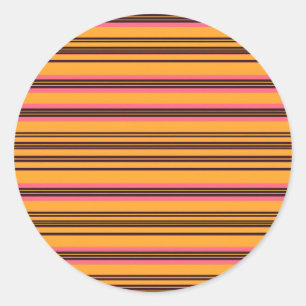 Adesivo Padrão de Faixa Horizontal Laranja Rosa Ousado