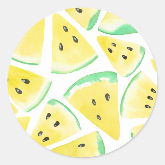 Adesivo Padrão de fatias de melancia amarela (Frente)