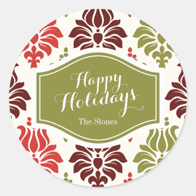 Adesivo Padrão de flocos de neve de Natal vermelho persona (Frente)