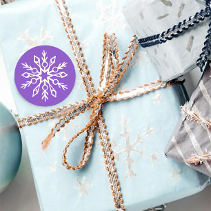 Adesivo Padrão de Flocos de Neve Roxos Magia de Natal de I