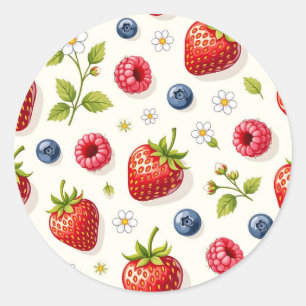 Adesivo Padrão de Flor de Cerejeira Frutas Frescas de Verã