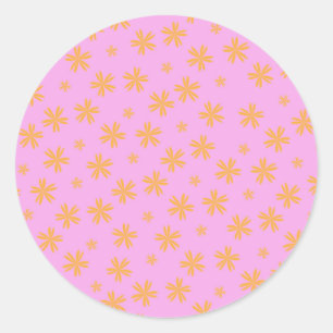 Adesivo Padrão de Flor de Hippie Cor-de-Rosa-Cor-de-Pré-Pi