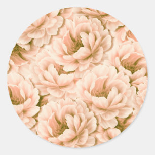 Adesivo Padrão de Flores de Pêssego de Aquarela Moderna