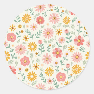 Adesivo padrão de flores de vintage