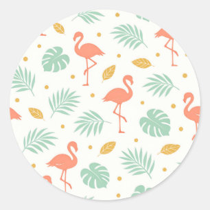 Adesivo Padrão de Folha Tropical Flamingo Coral