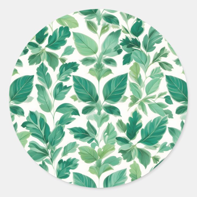 Adesivo Padrão de Folhagem Verde Lush (Frente)