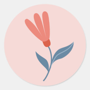 Adesivo Padrão de Folhas Azuis e Flores de Coral Macias
