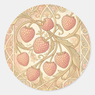 Adesivo Padrão de Framboesa Art Nouveau