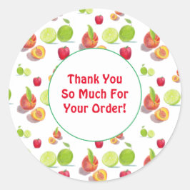 Adesivo Padrão De fruta Obrigado Pelo Seu Pedido