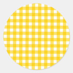 Adesivo Padrão de Gingham Amarelo