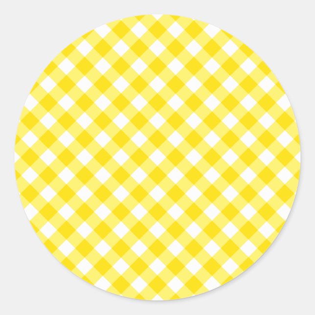 Adesivo Padrão de Gingham Amarelo Lemon (Frente)