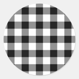 Adesivo Padrão de Gingham Preto e Branco