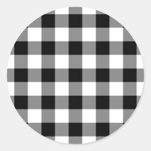 Adesivo Padrão de Gingham Preto e Branco