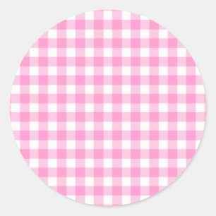 Adesivo Padrão de Gingham Rosa