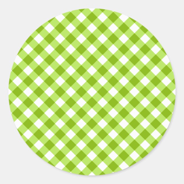 Adesivo Padrão de Gingham Verde Claro (Frente)