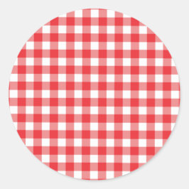 Adesivo Padrão de Gingham Vermelho e Branco