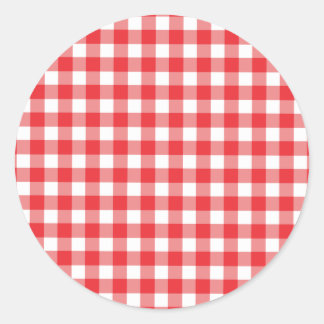 Adesivo Padrão de Gingham Vermelho e Branco
