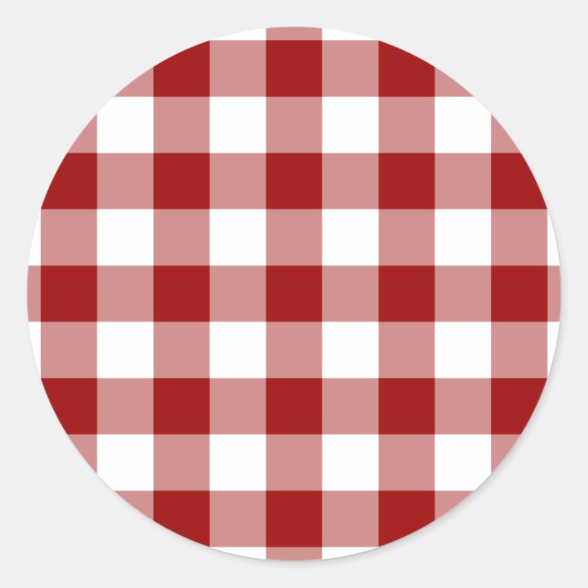 Adesivo Padrão de Gingham Vermelho e Branco (Frente)