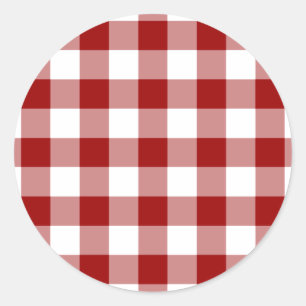 Adesivo Padrão de Gingham Vermelho e Branco