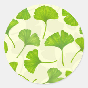 Adesivo Padrão de ginkgo em branco