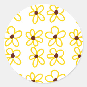 Adesivo Padrão de girassol castanho-amarelo ventre floral