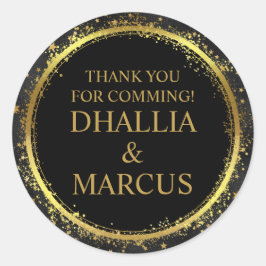 Adesivo Padrão de Gótico das Estrelas Pretas e Douradas