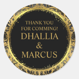 Adesivo Padrão De Gótico Preto E Dourado