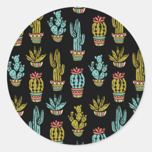 Adesivo Padrão de Grunge Escuro do Cactus