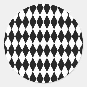 Adesivo Padrão de Harlequin de Diamante Preto e Branco