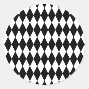 Adesivo Padrão de Harlequin do Diamante Negro e Branco