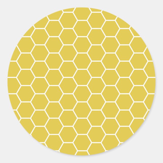 Adesivo Padrão de Hexágono Geométrico do Honeycomb Amarelo (Frente)