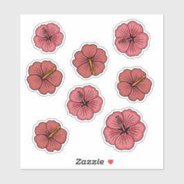 Adesivo Padrão de hibisco tropical