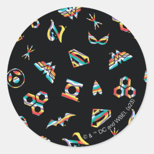 Adesivo Padrão de Ícone Arco-Íris de Super Hero Girls DC