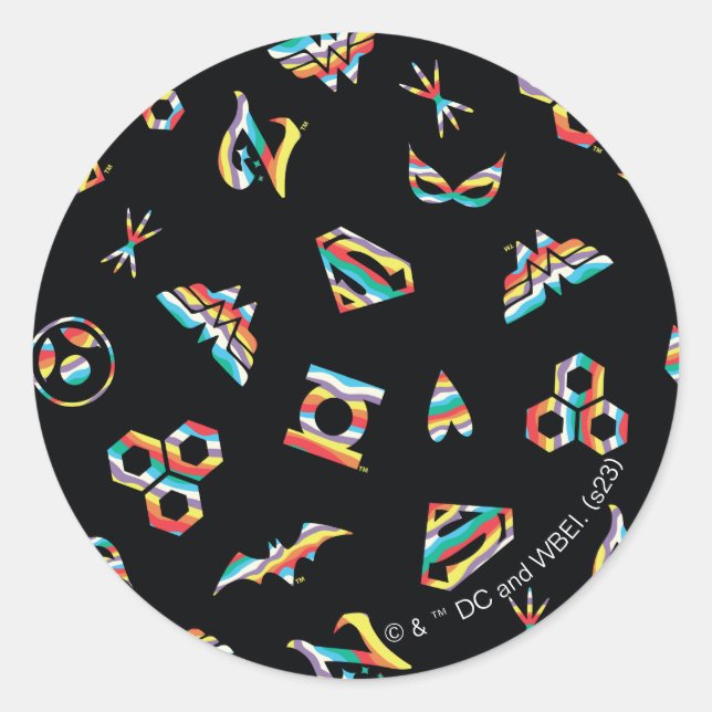 Adesivo Padrão de Ícone Arco-Íris de Super Hero Girls DC (Frente)