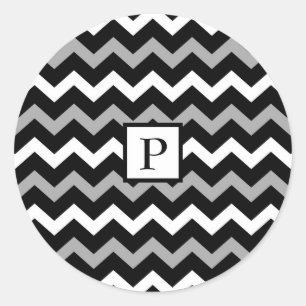 Adesivo Padrão de Impressão Chevron Preto Branco e Cinza
