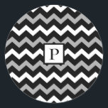 Adesivo Padrão de Impressão de Chevron Preto Branco e Cinz<br><div class="desc">adesivo personalizado,  personalizar com ou sem texto</div>
