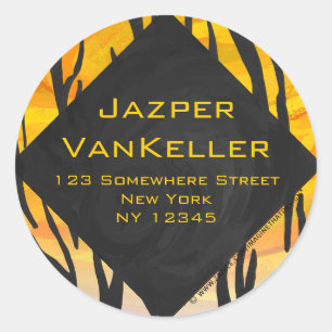 Adesivo Padrão de Impressão de preto e laranja do Tigre Mo