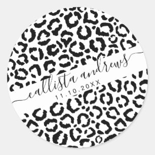 Adesivo Padrão de Impressão do Animal Leopardo Branco Ne