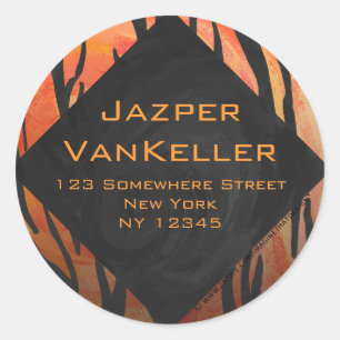 Adesivo Padrão de Impressão preto e laranja quente do tone