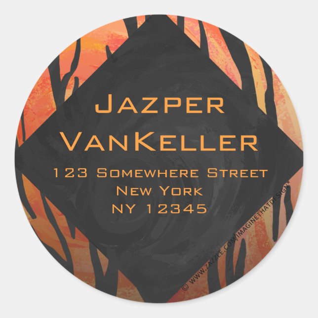 Adesivo Padrão de Impressão preto e laranja quente do tone (Frente)