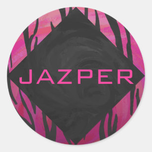 Adesivo Padrão de Impressão preto e rosa quente do toner