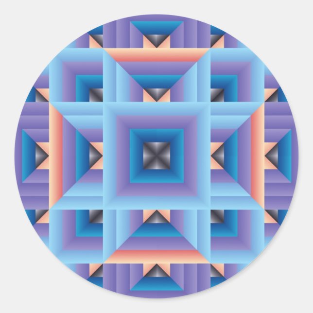 Adesivo Padrão de inclinação 3 em azul e roxo (Frente)