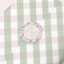 Adesivo Padrão de Insetos e Gingham para Bebês Cor-de-Rosa