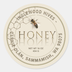 Adesivo Padrão de Ivory Honey Honeycomb com rótulo de ab