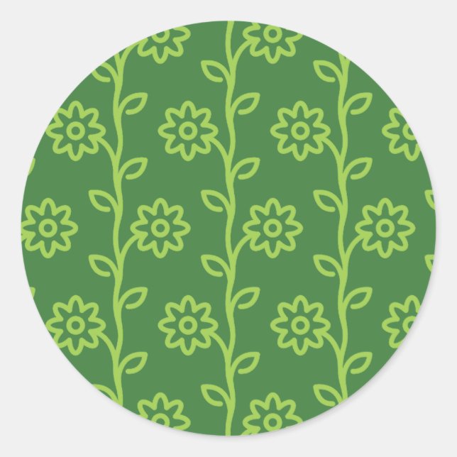 Adesivo Padrão de Jardim Flor Verde (Frente)
